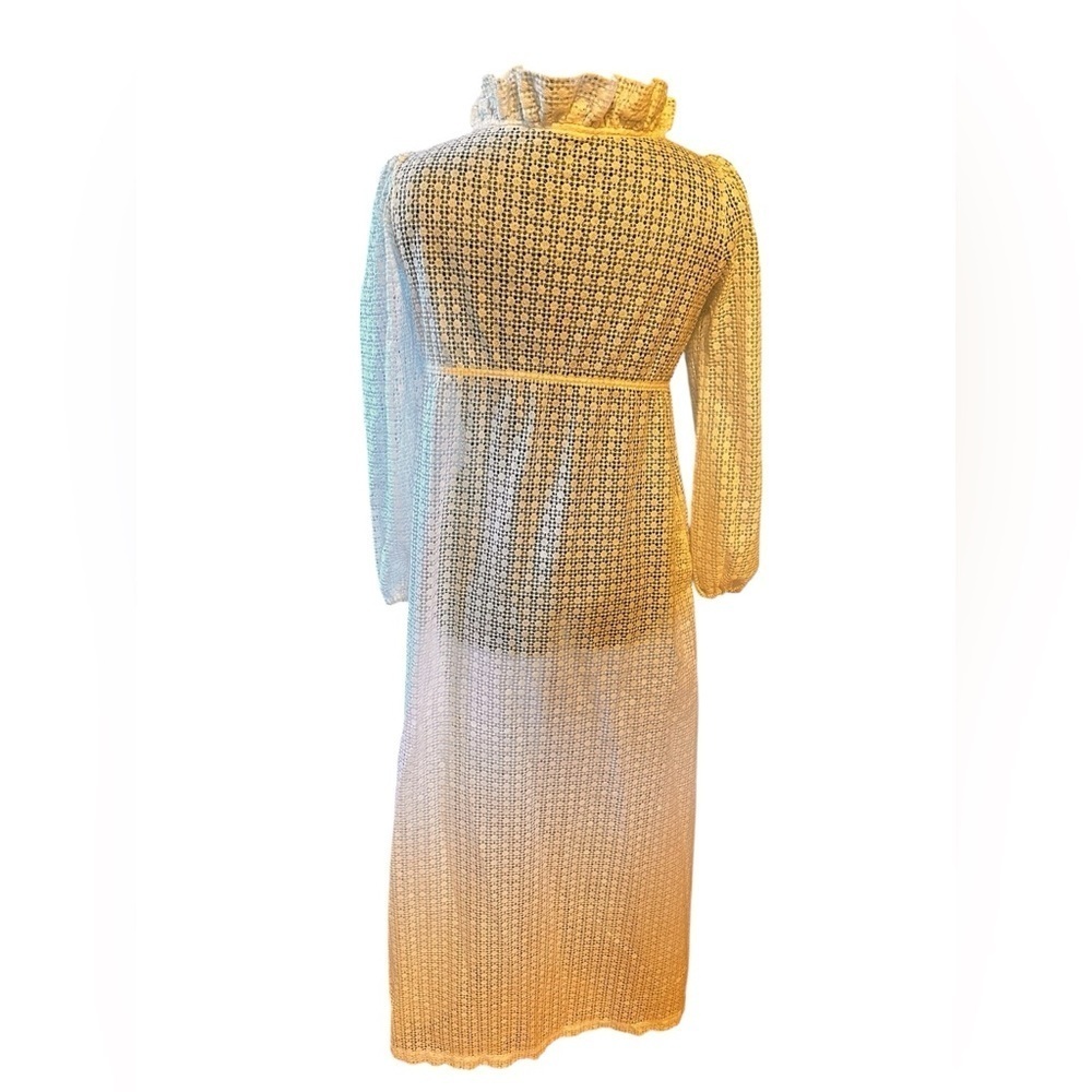 Vtg Juli Jr of Slumbertog Sheer Long Blanket Robe 1 Pocket Button Front Size 7 - Picture 2 of 14